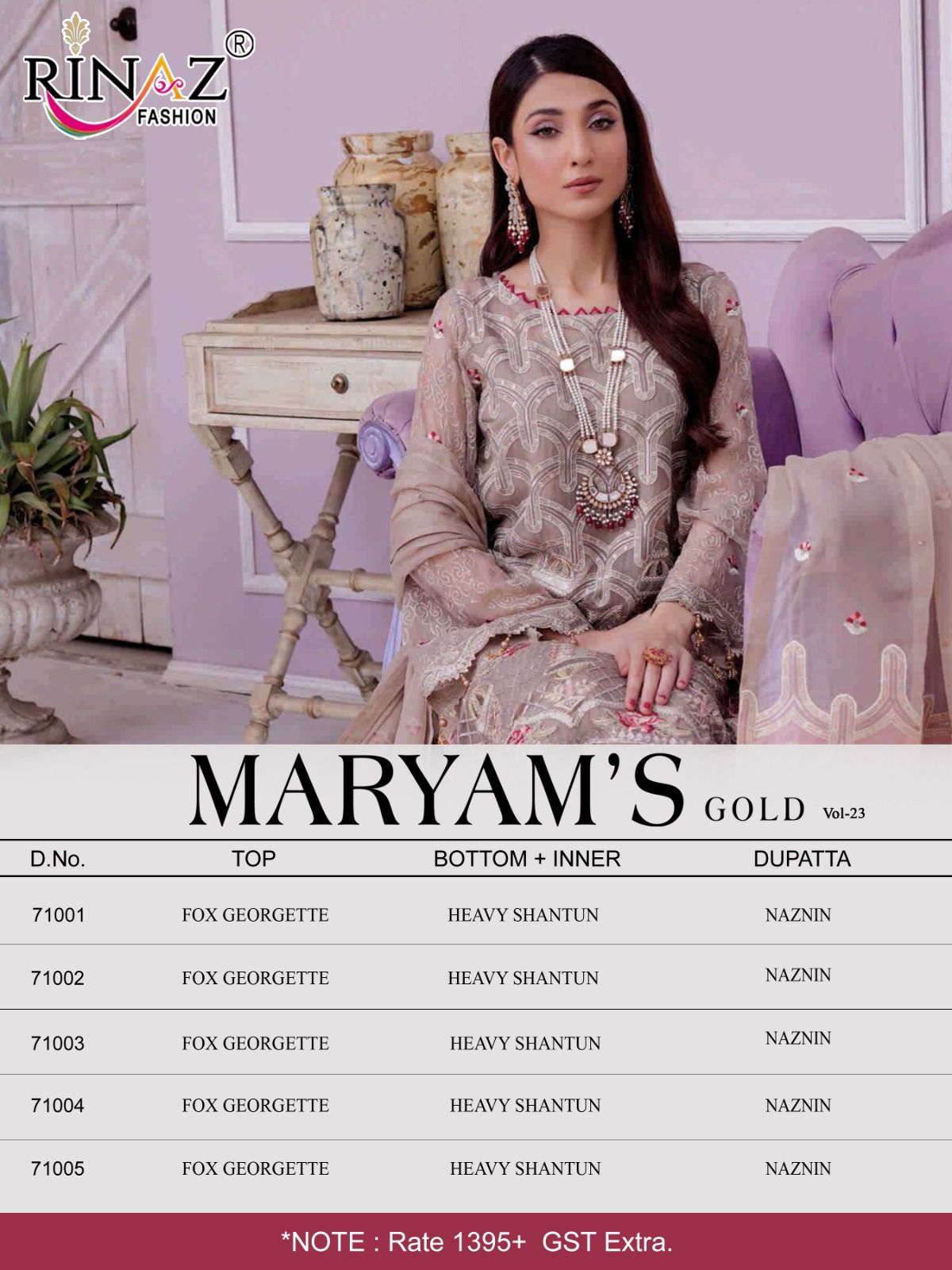 Rinaz Mariyam Gold 23 Trending Pakistani Suits Catalog
